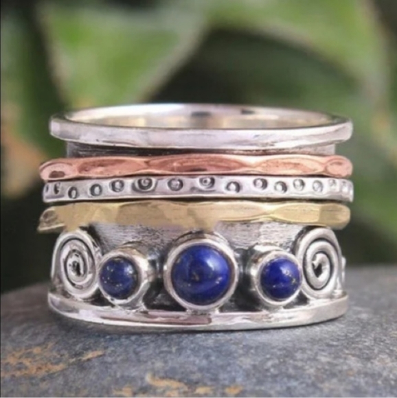 Sundance Jewelry - Lapis, Sterling Silver, and Gold Filled Ring